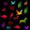 Animal neon spectrum glowing