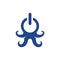 Animal octopus power button creative logo