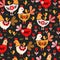 Animal pattern. Domestic bird.