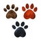 Animal paw dog cat pet set brown black color logo icon sign symbol watercolor painting illustration design drawing art footprint