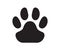 Animal paw print. Cat, dog or wild animals, graphic symbol. Vector icon