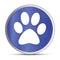 Animal paw print icon prime blue round button vector illustration design silver frame push button