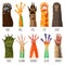 Animal paw vector animalistic pets claw or hand of cat or dog and pawed bear or monkey foot illustration pawky mammals