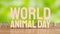 The animal plate and text for World Animal Day concept 3d rendering