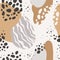 Animal print abstract seamless pattern in memphis style.