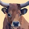 Animal print cow pop art portrait style