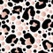 Animal print skin seamless pattern. Leopard spotted fur imitation in cartoon style
