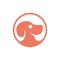 Animal puppy dog head circle modern logo