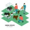 Animal Rescue Isometric Background