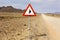 Animal road danger sign in Namibia