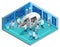 Animal Robots Isometric Composition