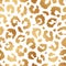 Animal seamless pattern. Leopard print. Repetition texture. Skin printed. Scattered gold spots. Repeating golden background. Scatt