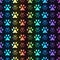 Animal seamless spectrum pattern of paw footprint