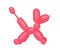 Animal-shaped balloon, cute childish pink poodle toy with funny tail. Twisted helium latex ballon for children. Colored