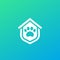 animal shelter logo, safe pet house vector