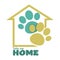 Animal shelter or pet shop isolated icon home and paw