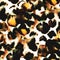 Animal Skin Fabric. Brown Tie Dye Repeat. Wildlife Cheetah Design. Multicolor Summer Spots. Animal Fur Seamless Paint. Trendy