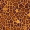 Animal skin pattern. Giraffe patterned fur textured background. Brown, yellow colors
