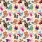 Animal sport player seamless pattern