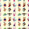 Animal sport player seamless pattern