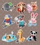 Animal sport player stickers