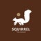 animal squirrel natural logo vector icon silhouette