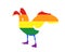 Animal swan symbol LGBT flag vector silhouette illustration, pride badge sign isolated.