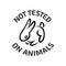 Animal testing black logo icon with rabbit