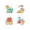 Animal testing RGB color icons set