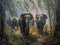 Animal. Thai elephants in the forest. Generative Ai