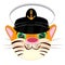 Animal tiger in service cap of the captain