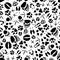 Animal tracks black and white seamless pattern