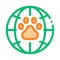 Animal Trail Planet Earth Vector Thin Line Icon