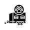 animal transportation trailer glyph icon vector illustration