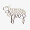 Animal typography, animal calligraphy, animal logo, animal logotype. Sheep typography, sheep calligraphy, sheep logo.