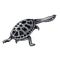 Animal of underwater world. Amazonian river turtle isolated. Black and white reptile vector illustration