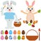Animal Vector Icons : Rabbit Bunny with Easter Egg