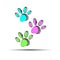 Animal vector print paw foot shape illustration