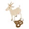Animal welfare icon isometric vector. White goat standing near boa constrictor
