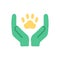 Animal welfare and wildlife protection vector flat color icon