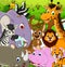 Animal wildlife cartoon with tropical forest background