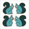 Animal Wildlife Winter Squirrel Icon. Vector Illustration Set.