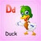 Animals alphabet: D is for Duck
