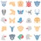 Animals and Birds Vector Icons Set which can easily modify or edit