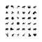 Animals black glyph icons set on white space