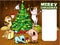 Animals celebrate Christmas - vector xmas card