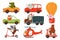 Animals drive car vehicle transport set, funny drivers bunny rabbit elephant fox raccoon