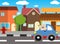 Animals driver in the city, vector cartoon illustration