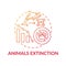 Animals extinction red gradient concept icon