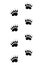 Animals feet track. Bear black paw, walking feet silhouette or footprints. Trace step imprints isolated on white